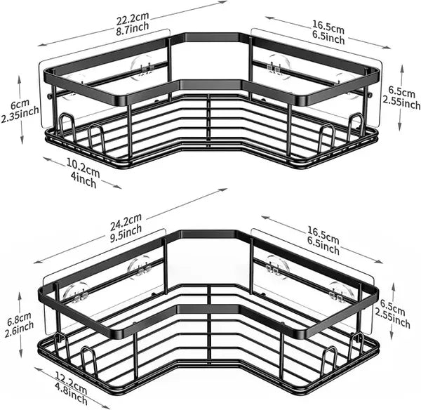 2 Pcs Self Adhesive Shower Shelf For Inside Shower For Bathroom Organization Storage